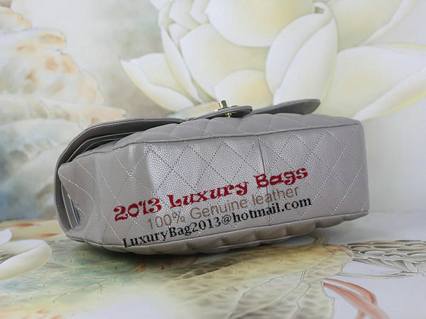 Chanel Classic Flap Bag 1113 Gray Original Cannage Pattern Leather Gold