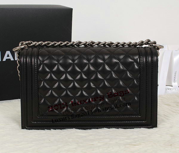 Boy Chanel A67086 Black Flap Shoulder Bag Original Calfskin Leather