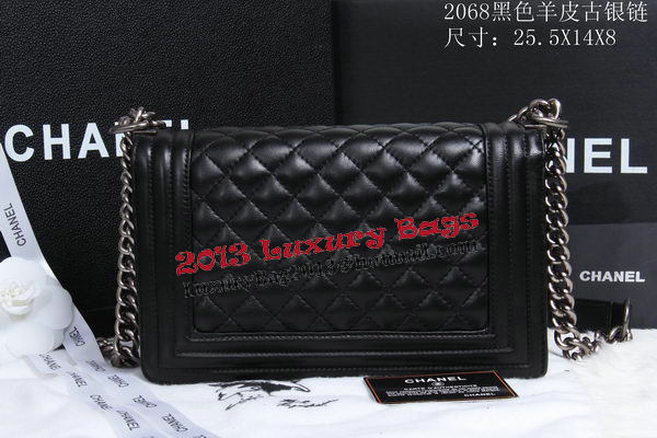 Boy Chanel Flap Shoulder Bag Sheepskin Leather CHA2068 Black
