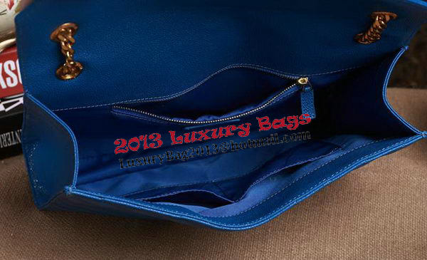 Saint Laurent Classic Monogramme Cannage Pattern Flap Bag Y5480 Blue