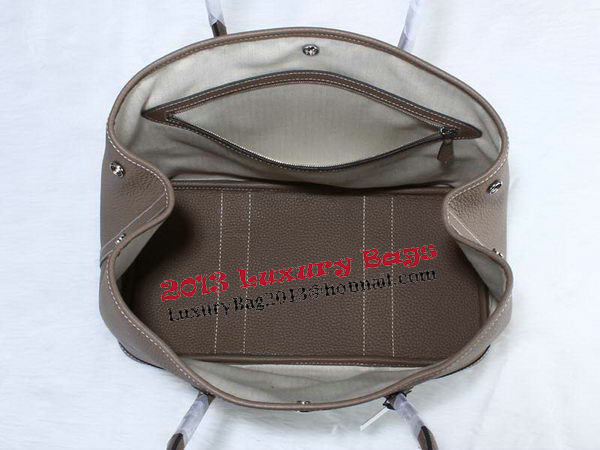 Hermes Garden Party 36cm Tote Bag Grainy Leather Grey