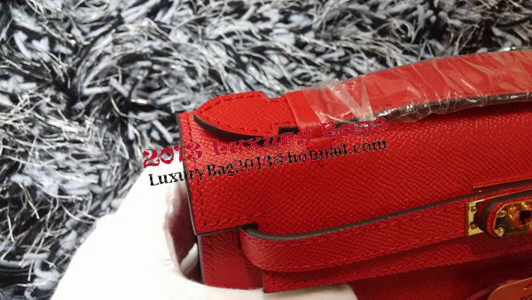 Hermes MINI Kelly 22cm Tote Bag Calf Leather K011 Red