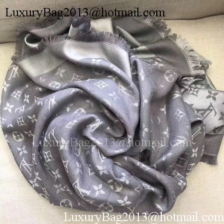 Louis Vuitton MONOGRAM DENIM Scarf M33695 Grey Louis Vuitton MONOGRAM DENIM Scarf M33695 Grey