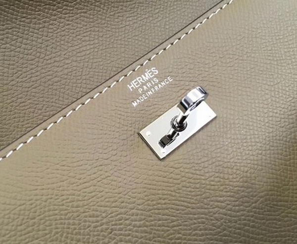 Hermes Kelly Epsom Leather Wallet H4086 Grey