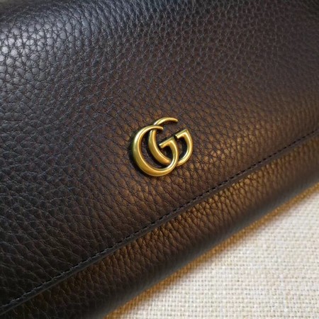 Gucci Leather Continental Wallet 456116 Black