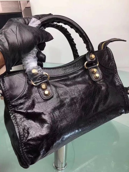 Balenciaga Giant City Gold Studs Handbag 084333 Black