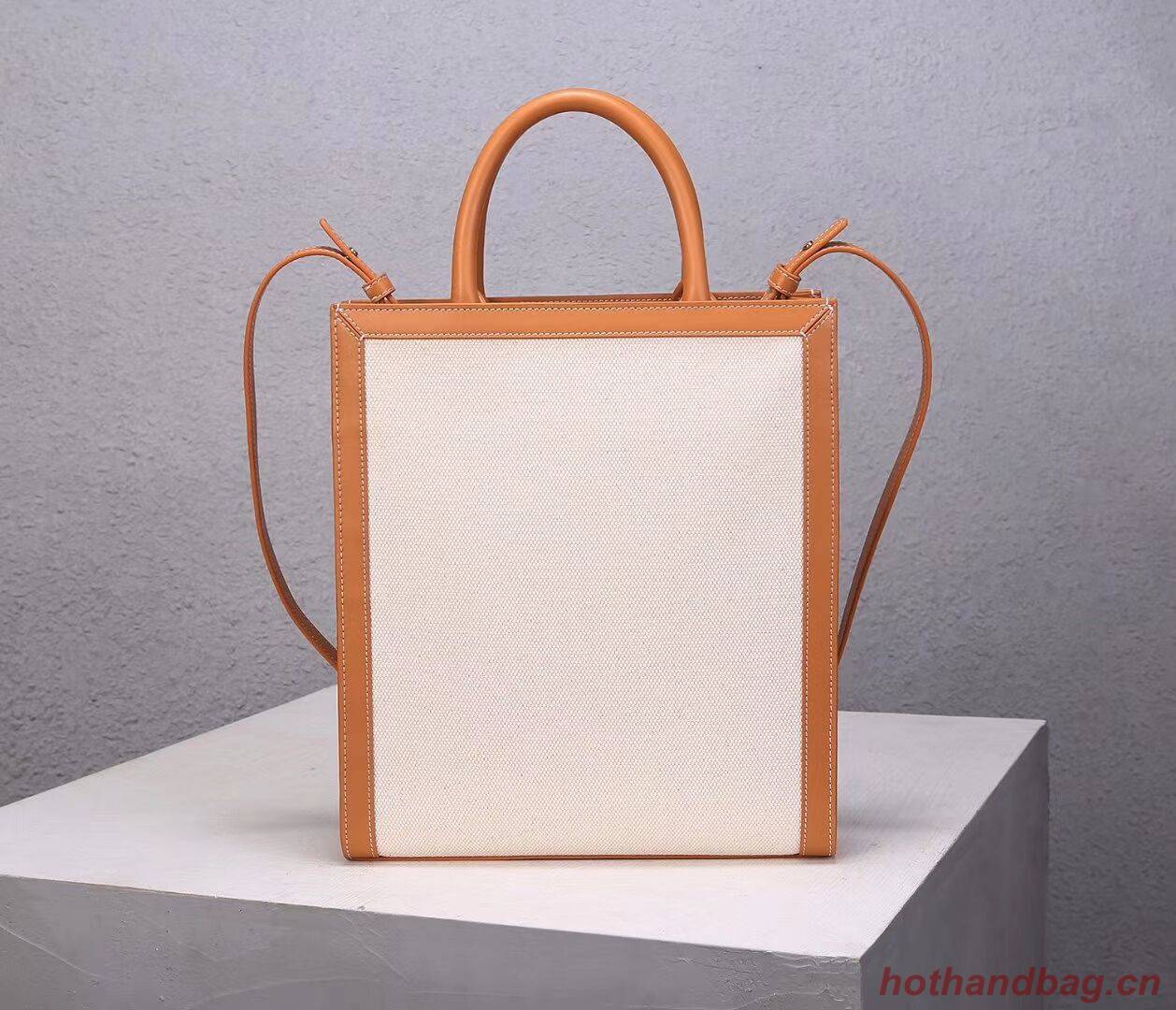 Celine TEEN TRIOMPHE BAG IN TRIOMPHE CANVAS AND CALFSKIN CL91041 white