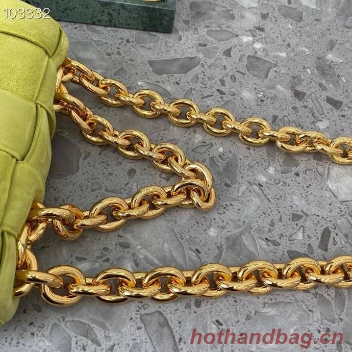 Bottega Veneta PADDED CASSETTE Velvet BAG 591971 Lemon