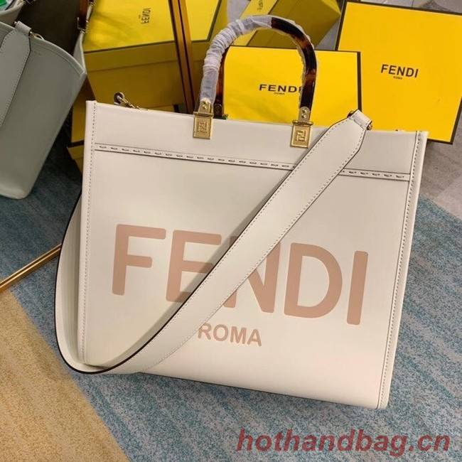 FENDI SUNSHINE MEDIUM beige leather shopper 8BH386A