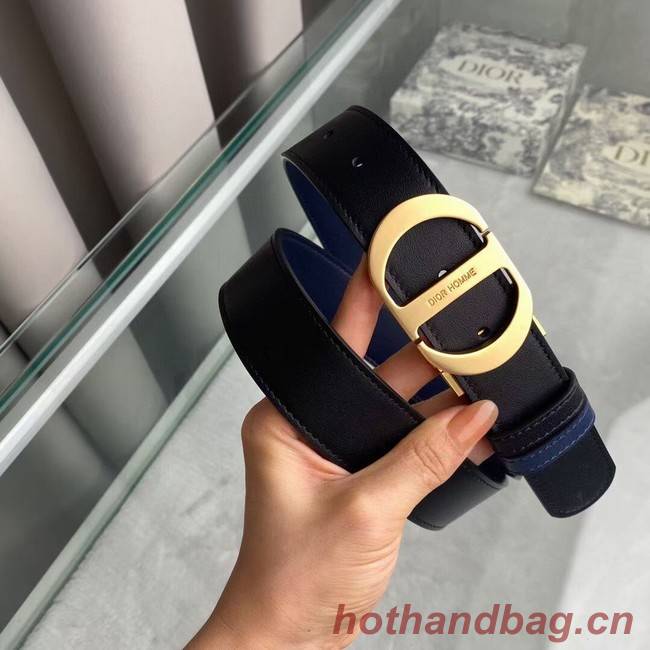 DIOR-ID BELT Raspberry Smooth Calfskin 35 MM B0114UM black