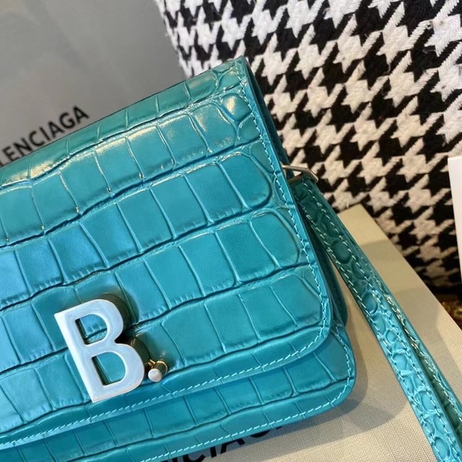 BurBerry Leather Shoulder Bag 80195 sky blue