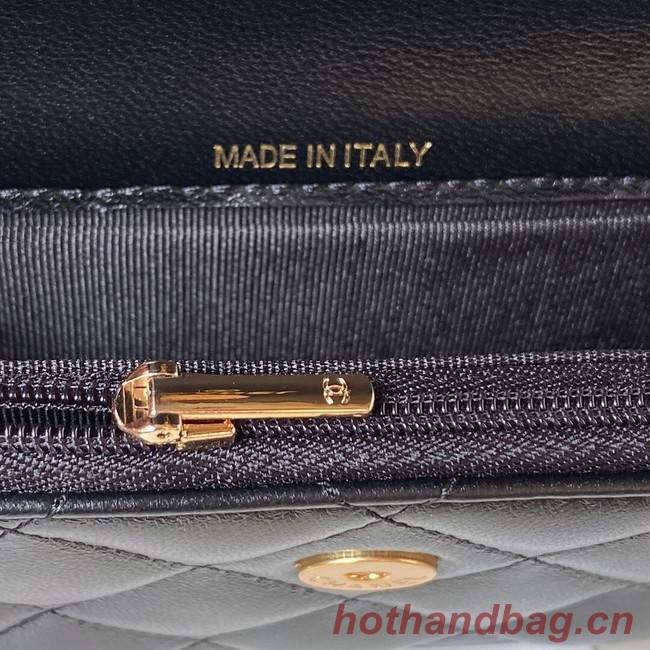 Chanel MINI FLAP BAG WITH TOP HANDLE AP3385 black