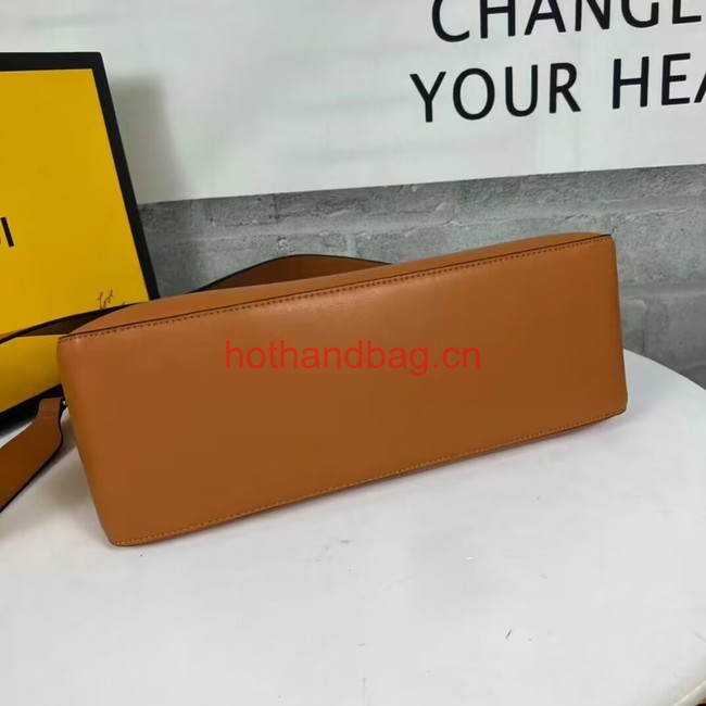 Fendi O Lock Zipper leather bag F1068 brown