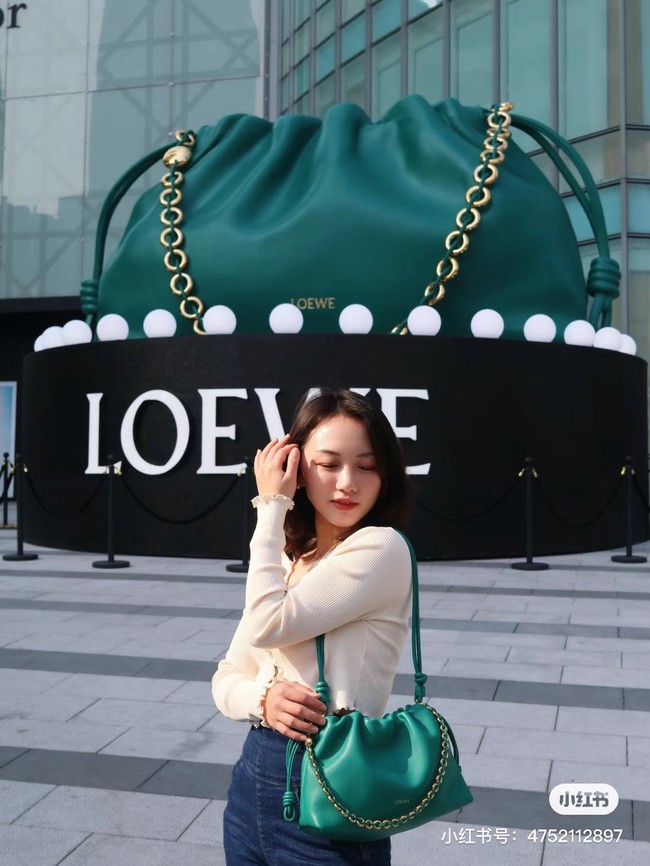 Loewe Mini Napa Lamb Leather Flamenco Purse A914C blue