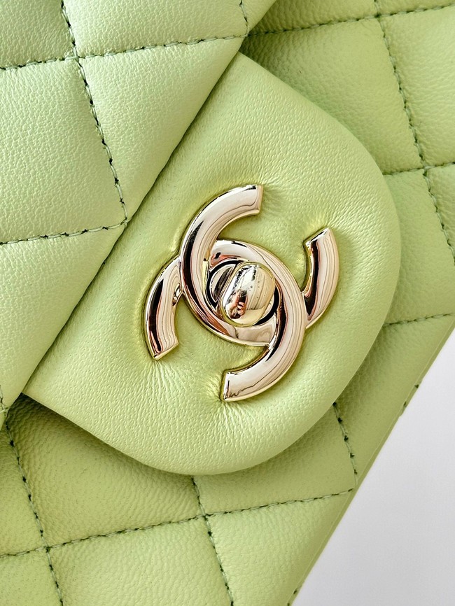 Chanel MINI CLASSIC HANDBAG Lambskin & Gold-Tone Metal A69900 light green