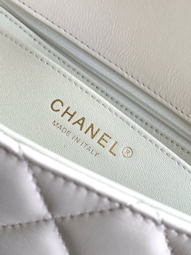 CHANEL FLAP BAG Lambskin AS5150 White