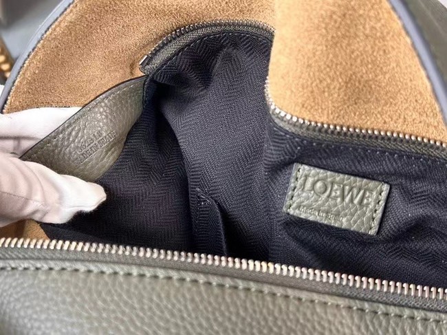 Loewe Large grainy cowhide leather Puzzle bag 231095 Dark green