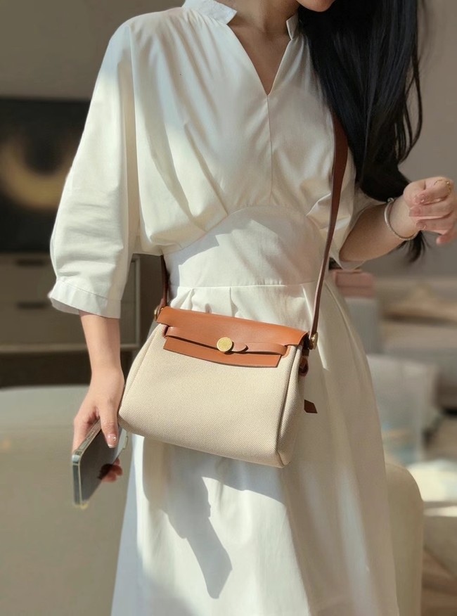 Hermes mini Herbag 20CM Original Canvas Leather & Calfskin 48888-7