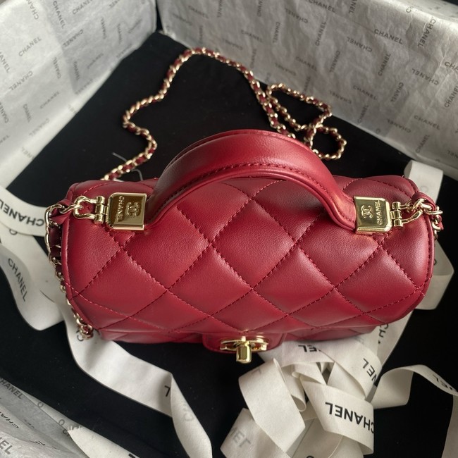 Chanel SMALL FLAP BAG WITH TOP HANDLE AS5111 red