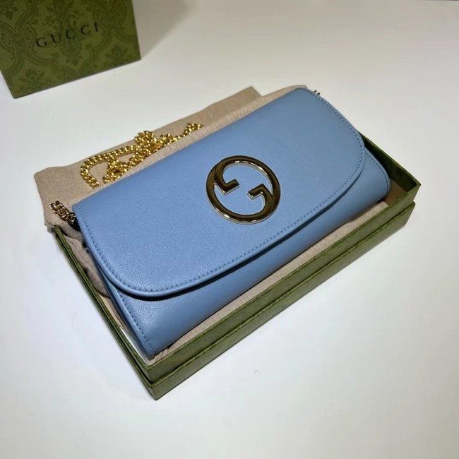 GUCCI BLONDIE WALLET ON CHAIN 725215 blue