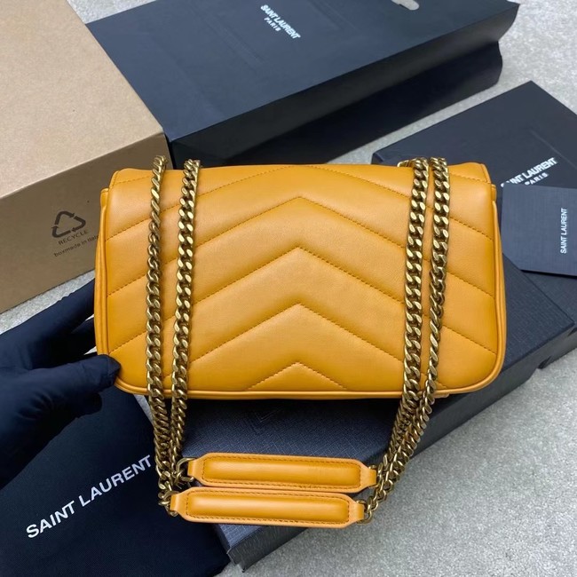 SAINT LAURENT LOULOU SMALL IN MATELASSE LAMBSKIN 801437 SUNFLOWER