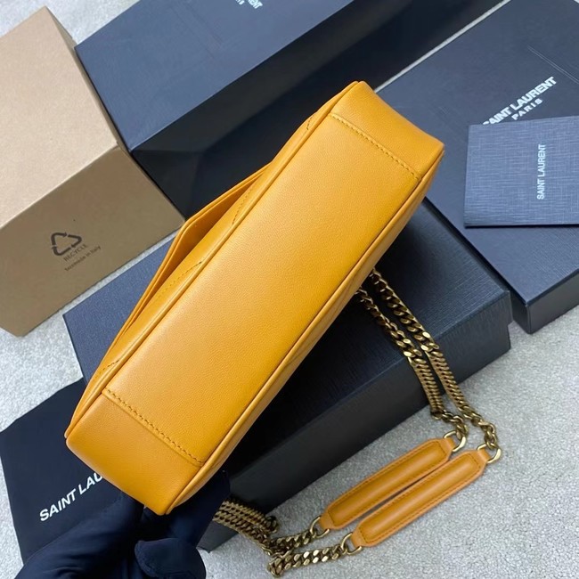 SAINT LAURENT LOULOU SMALL IN MATELASSE LAMBSKIN 801437 SUNFLOWER