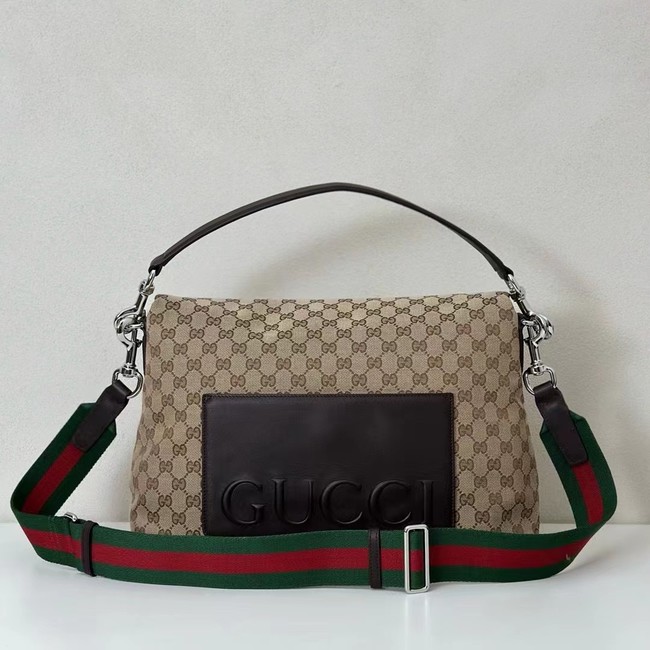 GUCCI GG CANVAS LARGE CROSSBODY BAG 821616 Beige