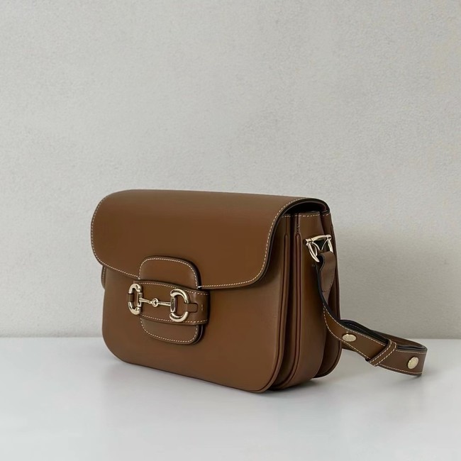 GUCCI HORSEBIT 1955 SOFT MEDIUM SHOULDER BAG 815178 Brown soft leather