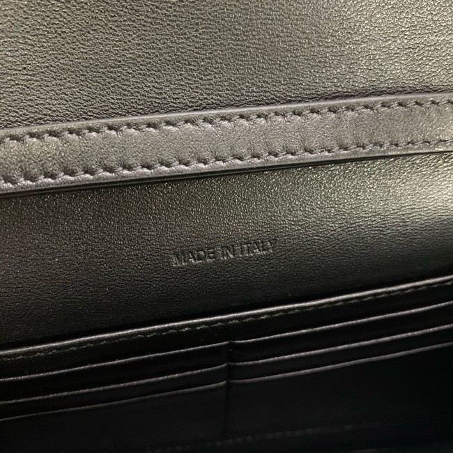 Celine WALLET ON CHAIN MARGO IN SHINY CALFSKIN 10L033 BLACK