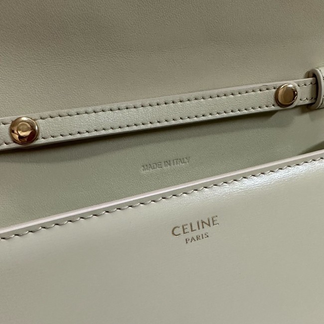 Celine WALLET ON CHAIN MARGO IN SHINY CALFSKIN 10L033 LIGHT YELLOW