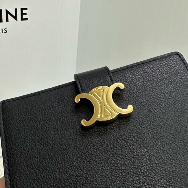 Celine FINE STRAP WALLET NINO IN SUPPLE GRAINED CALFSKIN 10M962 black