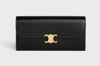 Celine LARGE WALLET TRIOMPHE IN SHINY CALFSKIN 10E313 black