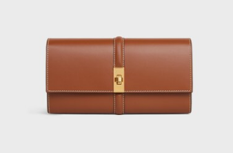 Celine LARGE WALLET TRIOMPHE IN SHINY CALFSKIN 10M033 TAN