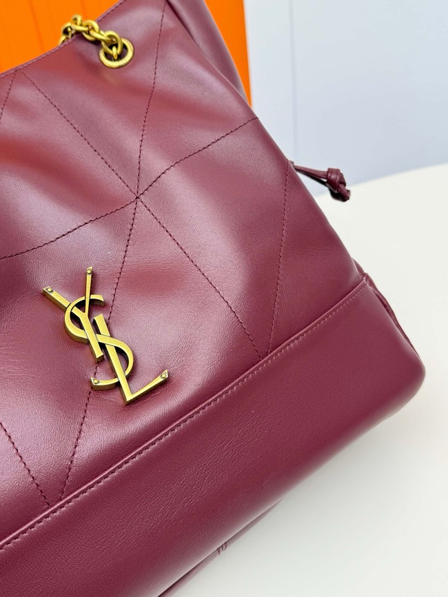 SAINT LAURENT JAMIE SHOPPING SMALL IN LAMBSKIN 833948 ROUGE CABERNET