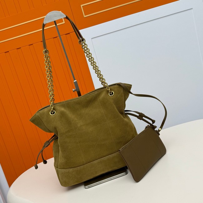 SAINT LAURENT JAMIE SHOPPING SMALL IN SUEDE 833948 GOLDEN LEAF