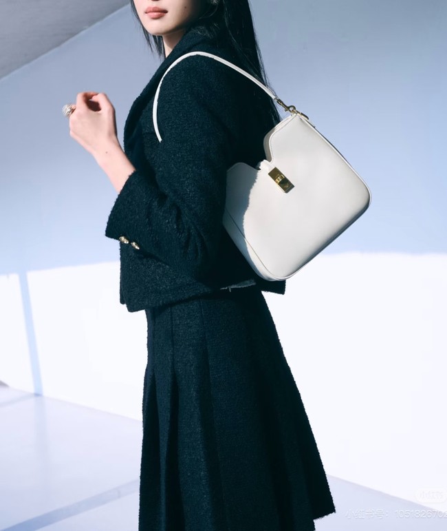 Celine SMALL CAMILLE 16 SOFT BAG IN SMOOTH CALFSKIN 120693 RICE