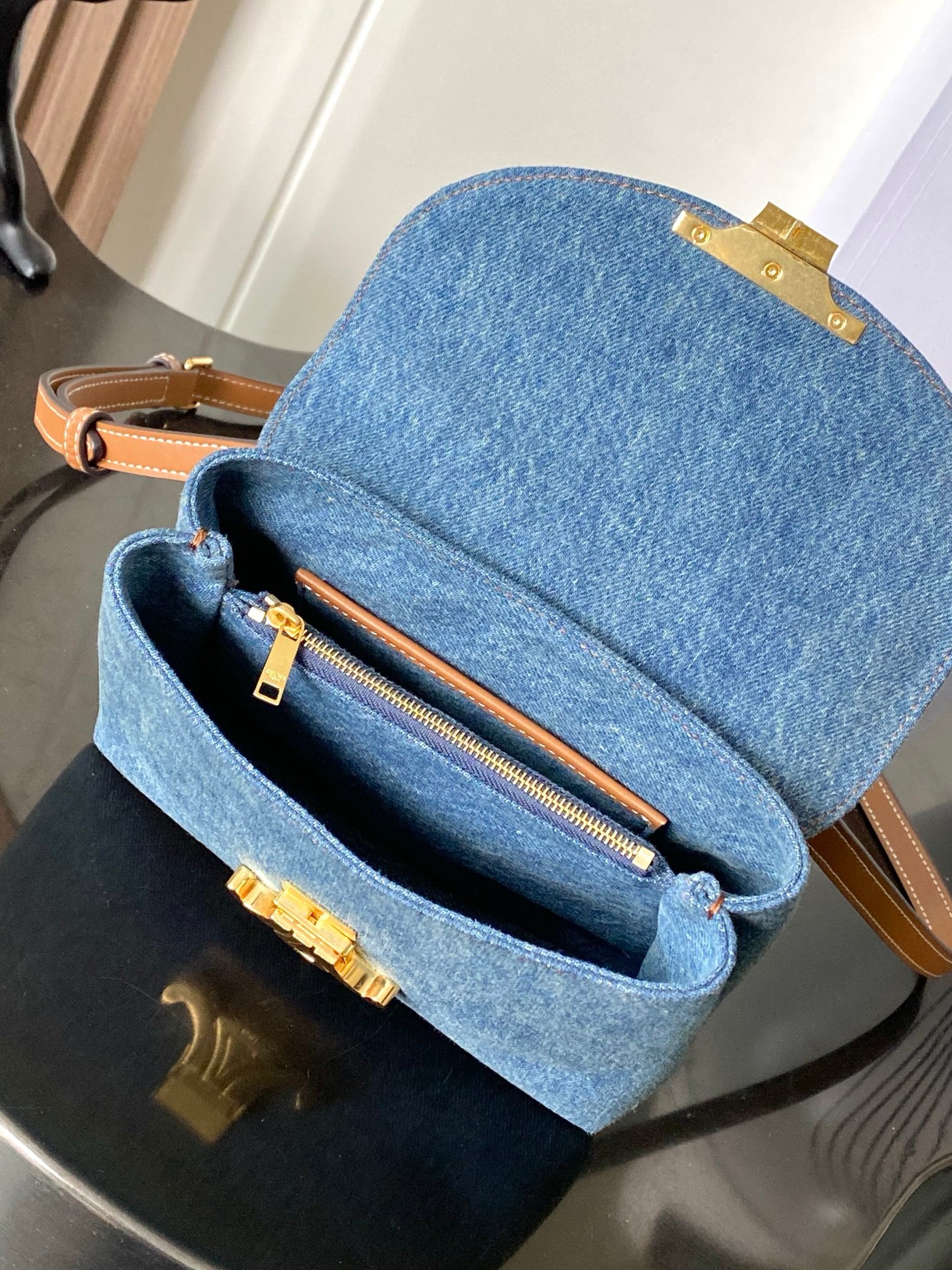 Celine TEEN NINO BAG IN Denim 118113 blue
