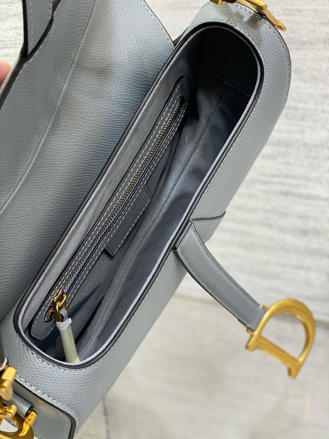 Dior Saddle Bag with Strap Saddle Grained Calfskin M0455CBAA Stone Gray