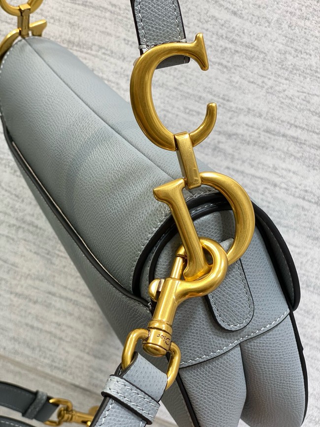 Dior Saddle Bag with Strap Saddle Grained Calfskin M0455CBAA Stone Gray