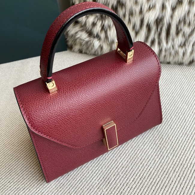 Valextra Iside Top Handle Mini Bag 00359 burgundy