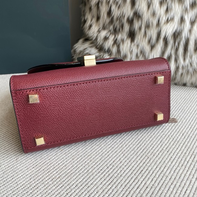 Valextra Iside Top Handle Mini Bag 00359 burgundy
