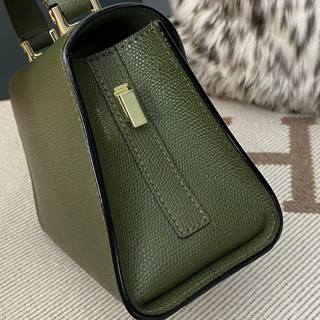 Valextra Iside Top Handle Mini Bag 00359 green