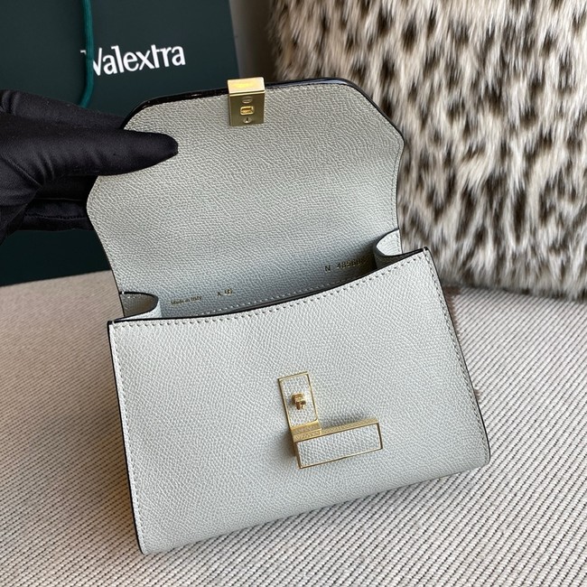 Valextra Iside Top Handle Mini Bag 00359 light gray