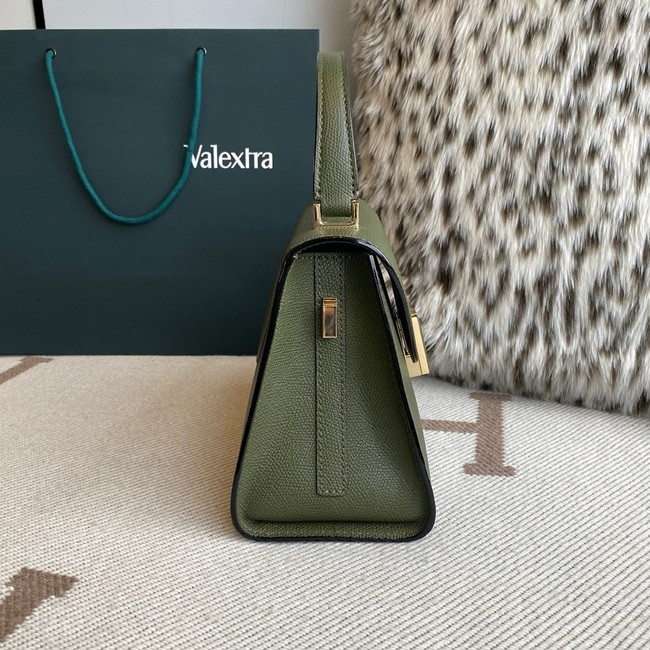 Valextra Iside Top Handle Medium Bag 56028 MILITARY GREEN