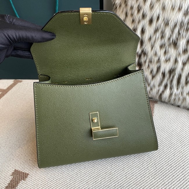 Valextra Iside Top Handle Medium Bag 56028 MILITARY GREEN