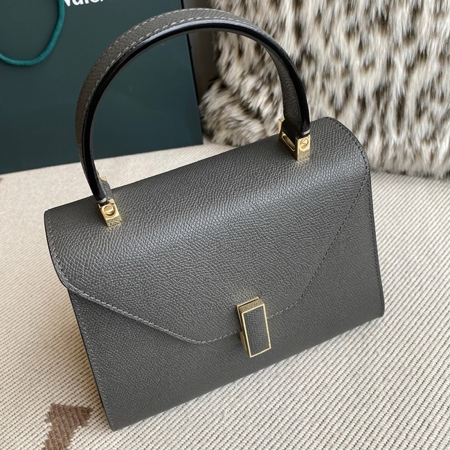 Valextra Iside Top Handle Medium Bag 56028 Steel gray