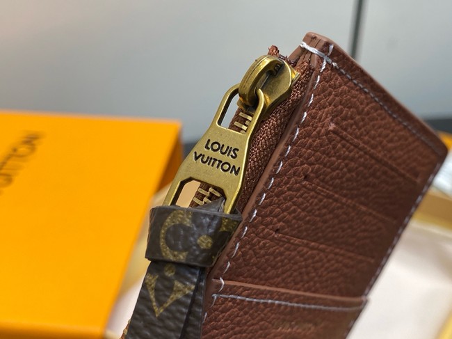 Louis Vuitton NEW Low Key Zipped Card Holder M14550 Cognac Brown