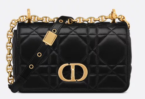 Small Soft Dior Caro Bag Macrocannage Lambskin M9252UHPA black