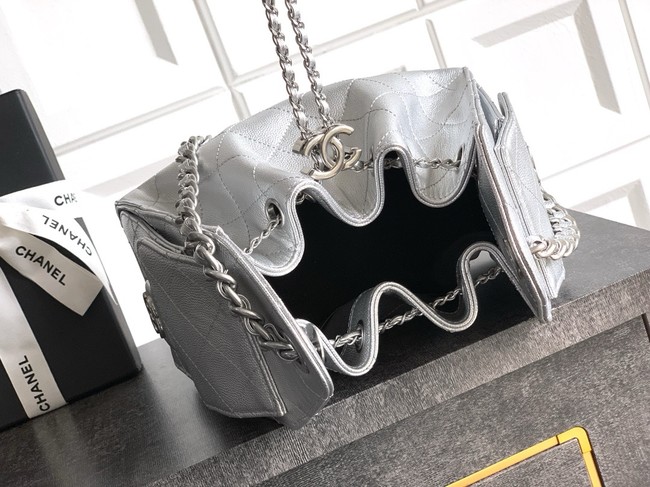 CHANEL 25 MINI HANDBAG AS5631 Silver