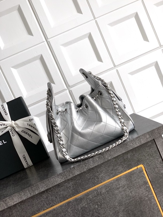 CHANEL 25 MINI HANDBAG AS5631 Silver